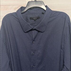 Synergy (DXL)  Navy Geometric Button Down Shirt 4 XLT